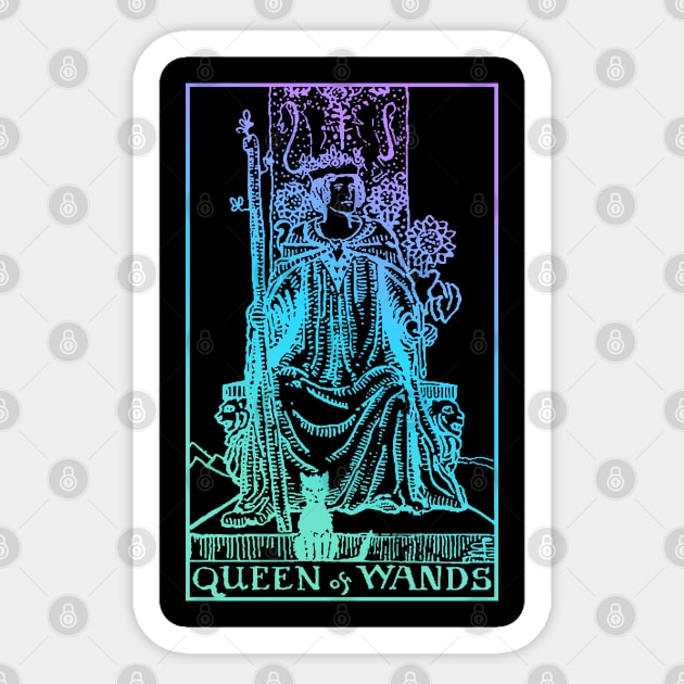 Queen Of Wands Tarot Card Sticker by srojas26